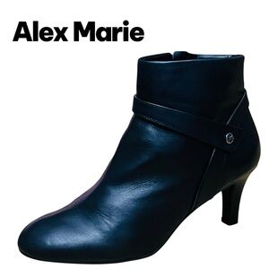 Alex Marie Black Leather Boots High Heel Sz 9.5